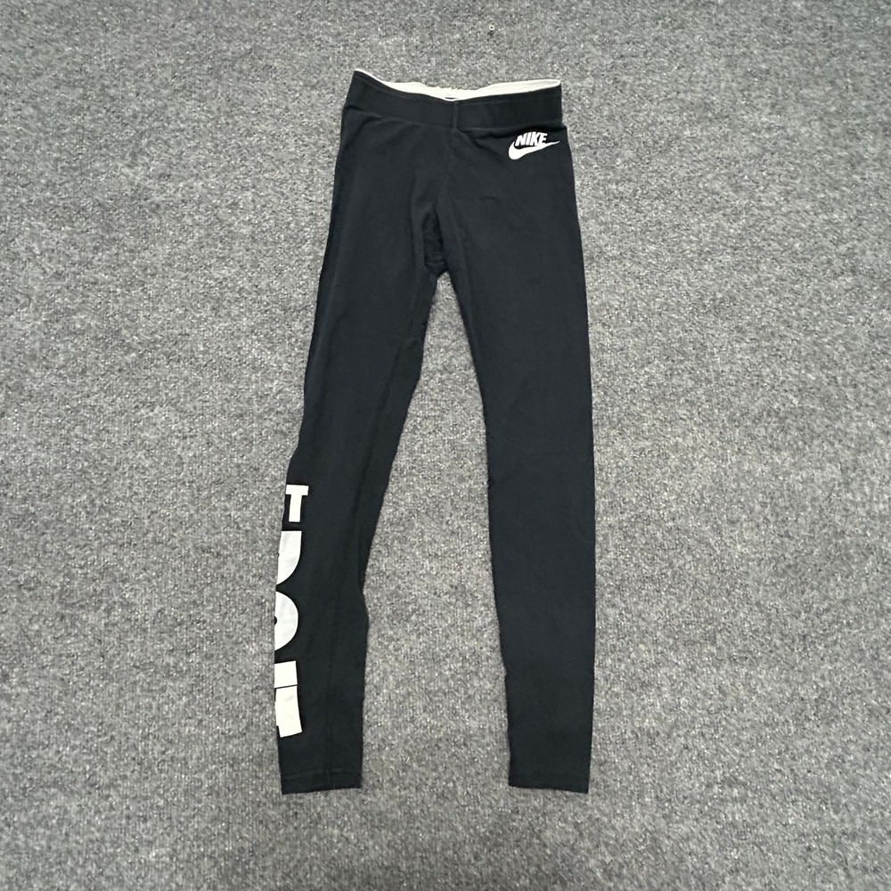 Nike Leggings Womens Size XS Black Just Do It Graphic Cotton Athletic Pants